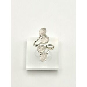 Rose‎ Quartz 4 Stone Bypass Sterling Silver Handmade Ring
